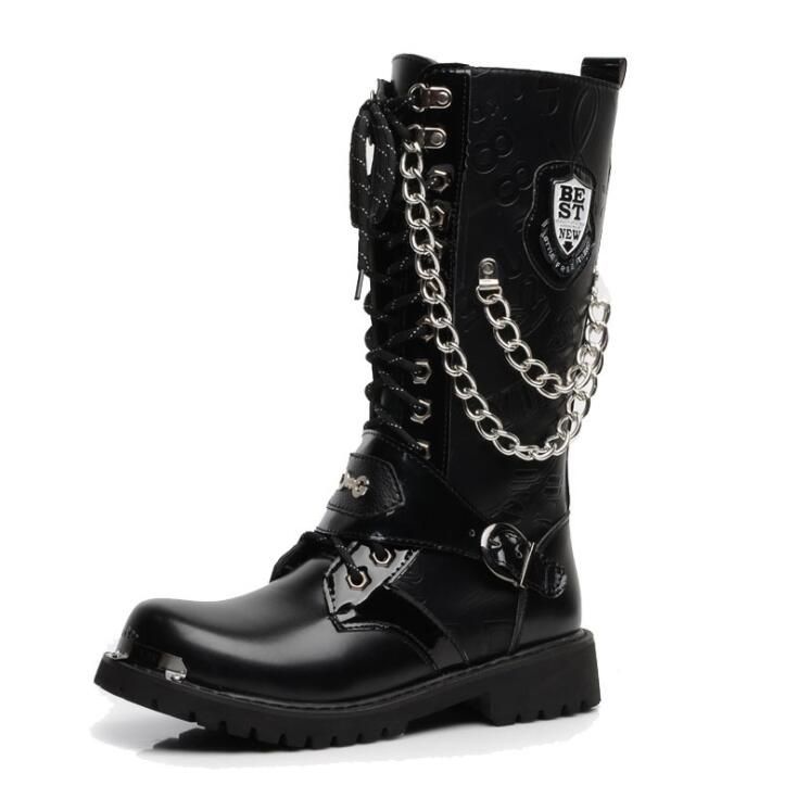 Acquistare Esercito Stivali Uomo Militare In Pelle Da Combattimento Fibbia  In Metallo Stivali Da Moto Maschile Punk Scarpe Da Uomo Rock Zapatillas  Deprtivas Hombre Economico | Consegna Veloce E Qualità | It.Dhgate