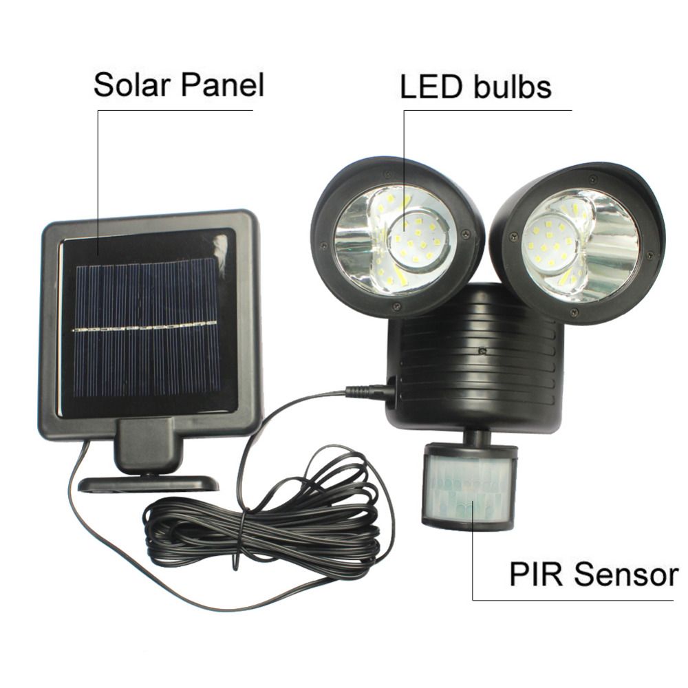22 Led Solar Powered Light Pir Motion Sensor Security Waterproof Outdoor Garden Lamp Landscape Yard Street Wall