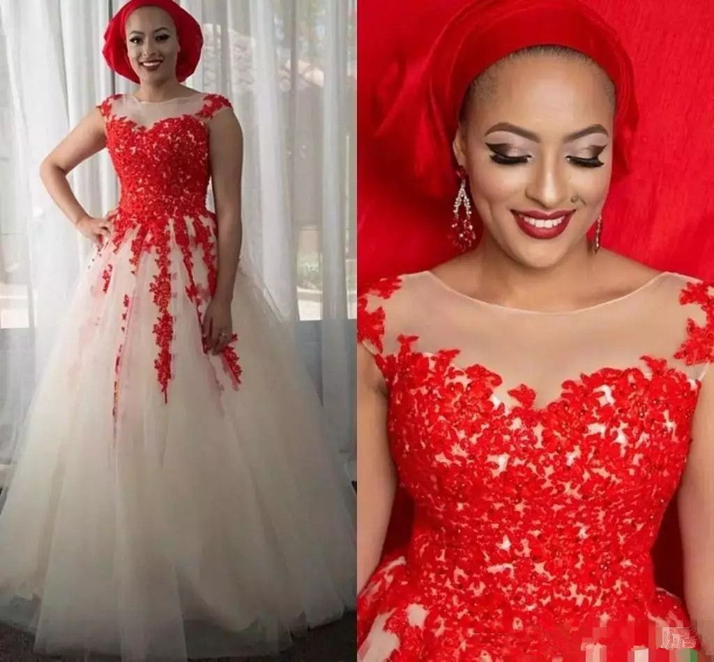 South Africa Prom Dresses Plus Size Jewel Lace Applique A Line Tulle