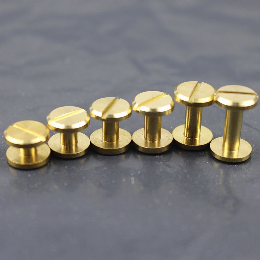 2019 Luggage Leather Belt Brass Craft Solid Screw Rivet 4 12mm Double