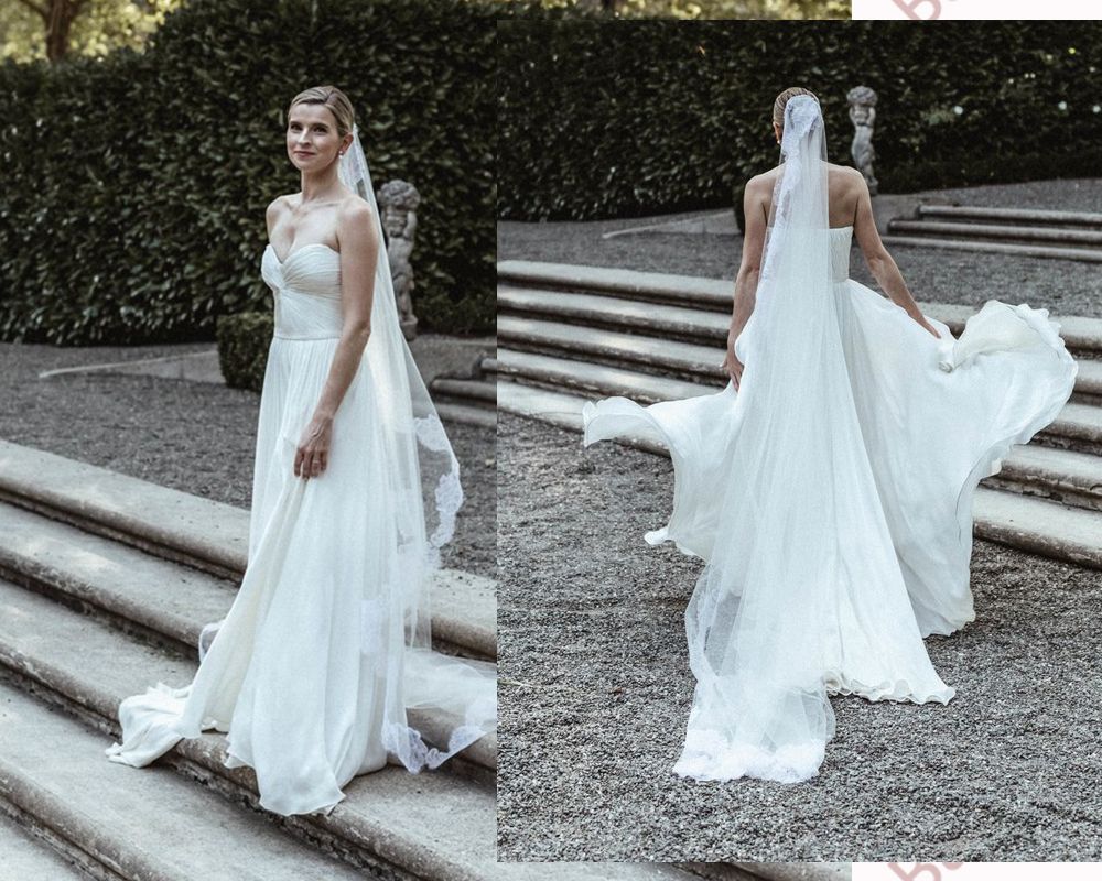 Sweetheart Chiffon Back Lace Up Or Zipper Beach Gown Simple Empire