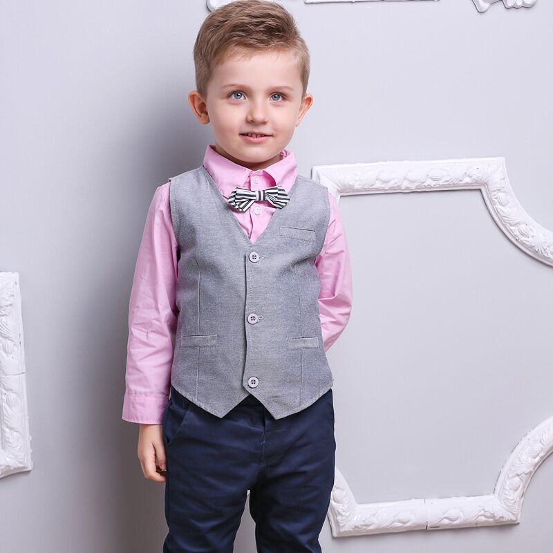Compra Nueva Primavera Otoño Baby Boys Set Caballero Niños Camisa + Chaleco  + Pantalones 3 Piezas Niños Niños Trajes Traje De Ropa W093 Barato |  Entrega Rápida Y Calidad | Es.Dhgate