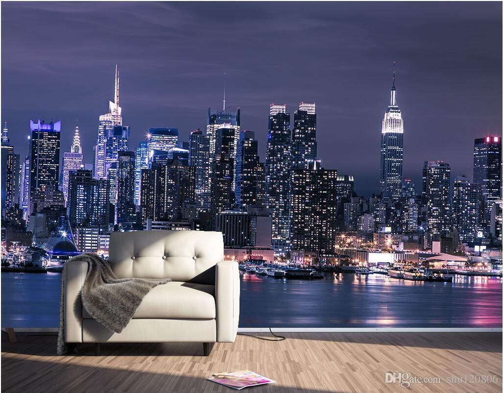3d wallpaper custom photo modern new york city at night background