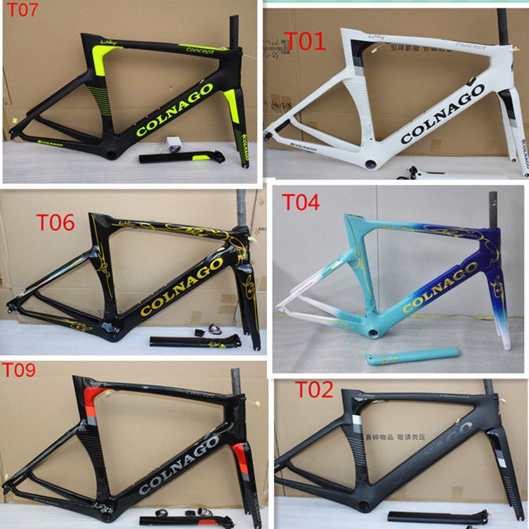 8 Color Available Colnago Concept Carbon Road Frame Full Carbon Fiber 3k Glossymatte Finish Carbon Bicycle Frame Fit 700c Bike Frameset - 