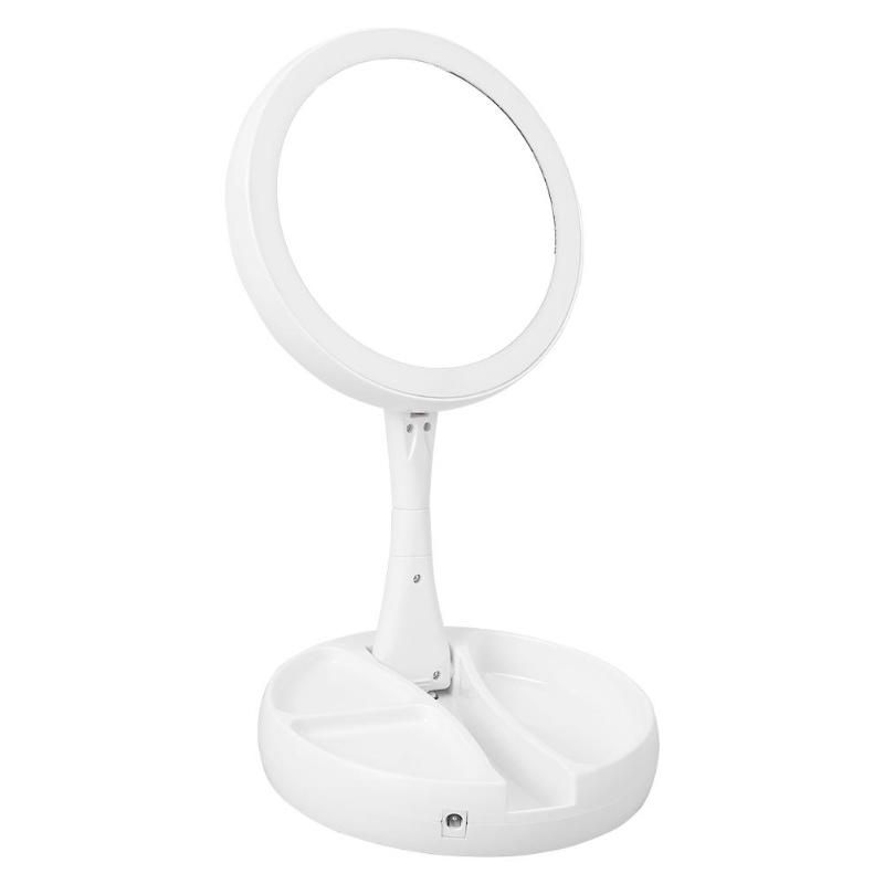 Portable Led Lighted Makeup Mirror Vanity Compact Women Pocket Portable Led Lighted Makeup Mirror Vanity Compact Women Pocket Mirrors Folding Double Sided Cosmetic Lights Table From Mnyt