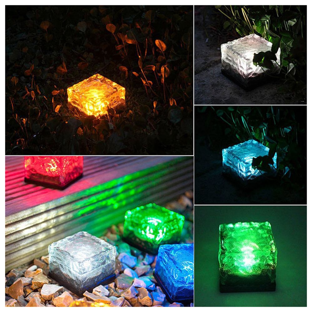 2018 Solar Path Ice Cube Lights Ip68 Waterproof Color Changing Led 2018 Solar Path Ice Cube Lights Ip68 Waterproof Color Changing Led Frosted Glass Brick Rock Lamp In Groud Buried For Yard From Os