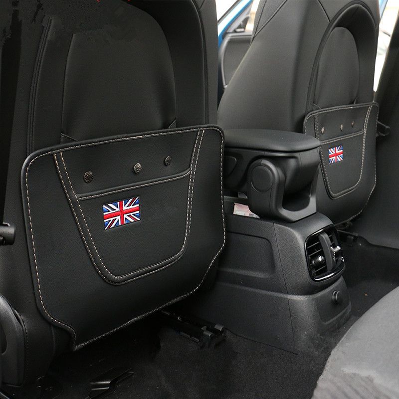 2pcs Union Jack Car Back Seat Protector Anti Kick Mat Pad Cushion Organizer For Mini Cooper F54 F55 F56 F60 R55 R56 R60 R61