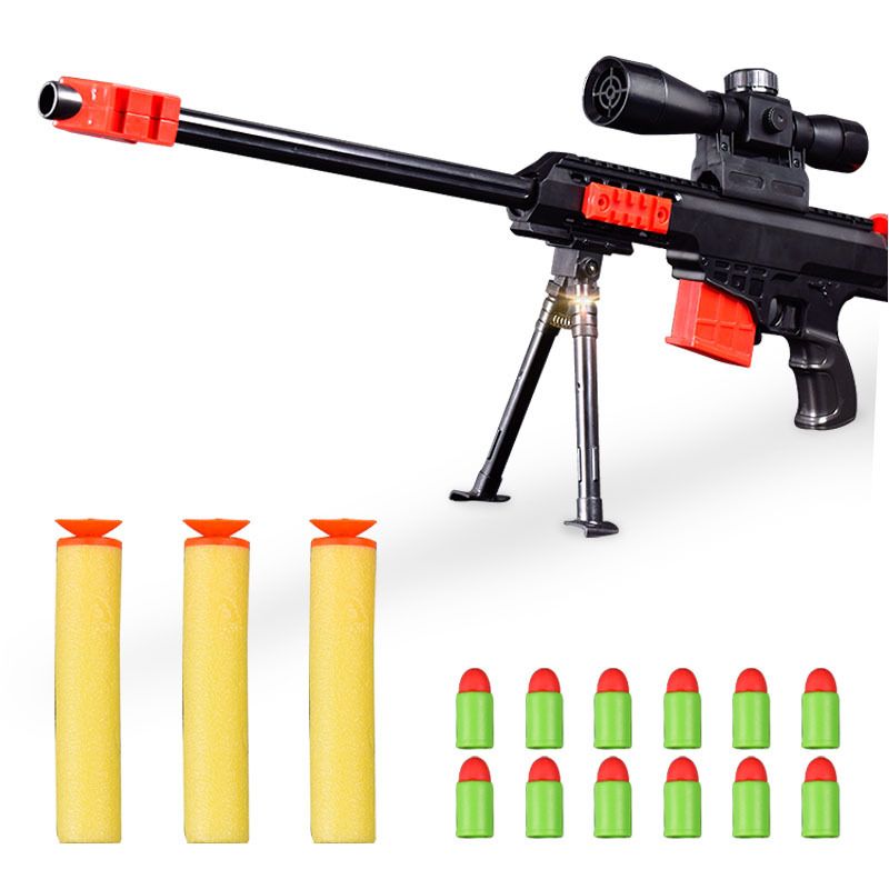 Sniper Rifle Gun Soft Foam Bullet Guns Toy Kids Blaster Semi Automatic