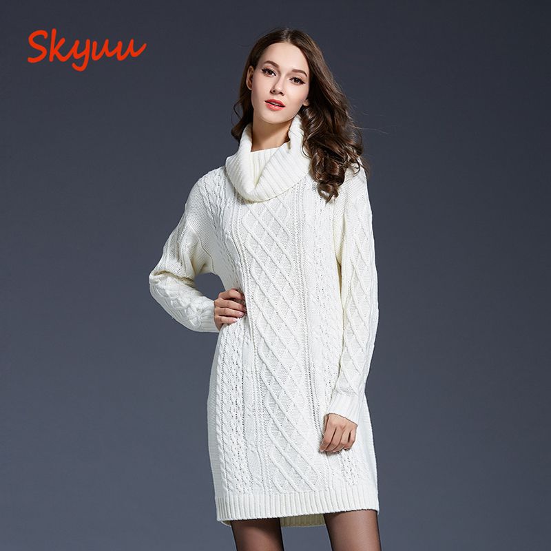 Winter white sweater dress plus size Clearance