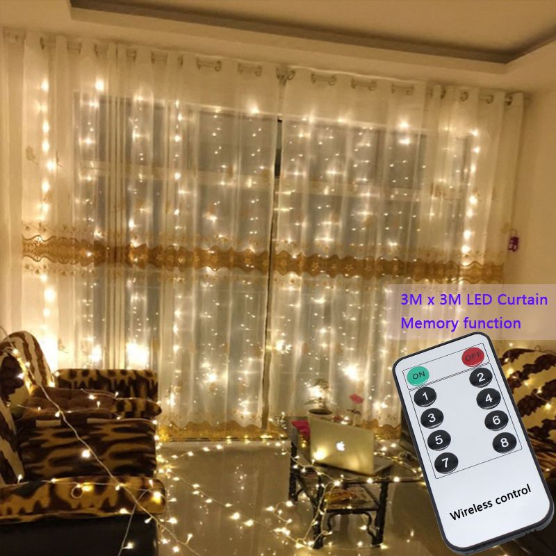 3x3m 304 Led String Fairy Lights Wedding Garden Party Led Curtain