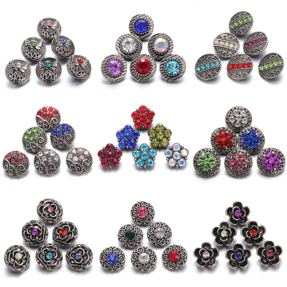 Snap Jewelry Silverplated sister multi color crystals snap interchangeable 12mm
