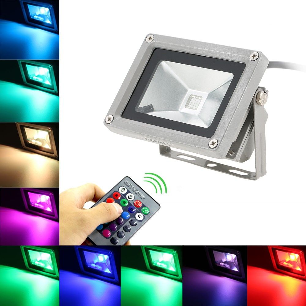 Outdoor Rgb Led Flood Light 10w Floodlight Bulb Lamp Waterproof Street Garden Landscape Lighting Holiday Lights