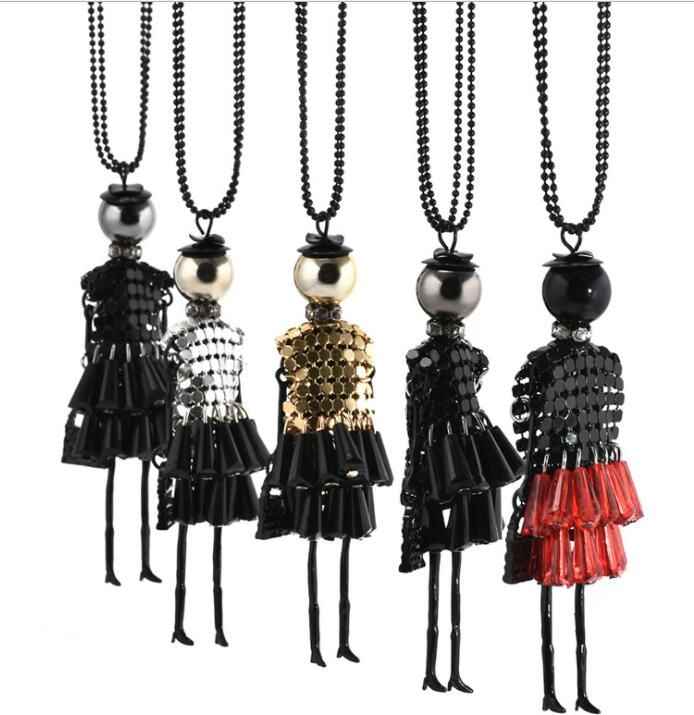 Wholesale Necklace Fashion Doll Beads Charms Choker Long Necklace
