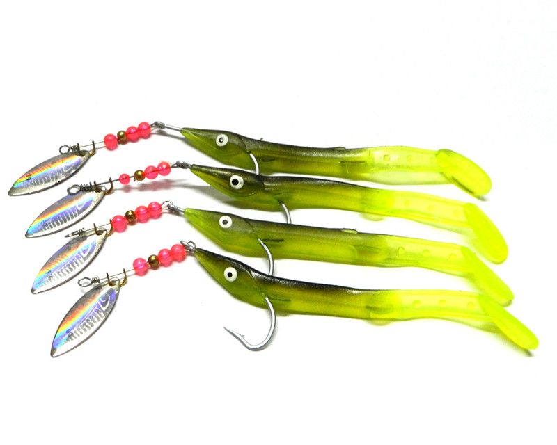 2021 Metal Spinner+Silicone Rubber Worms Fishing Lure 6.2g Freshwater Fishing VIB Soft Lure Wit