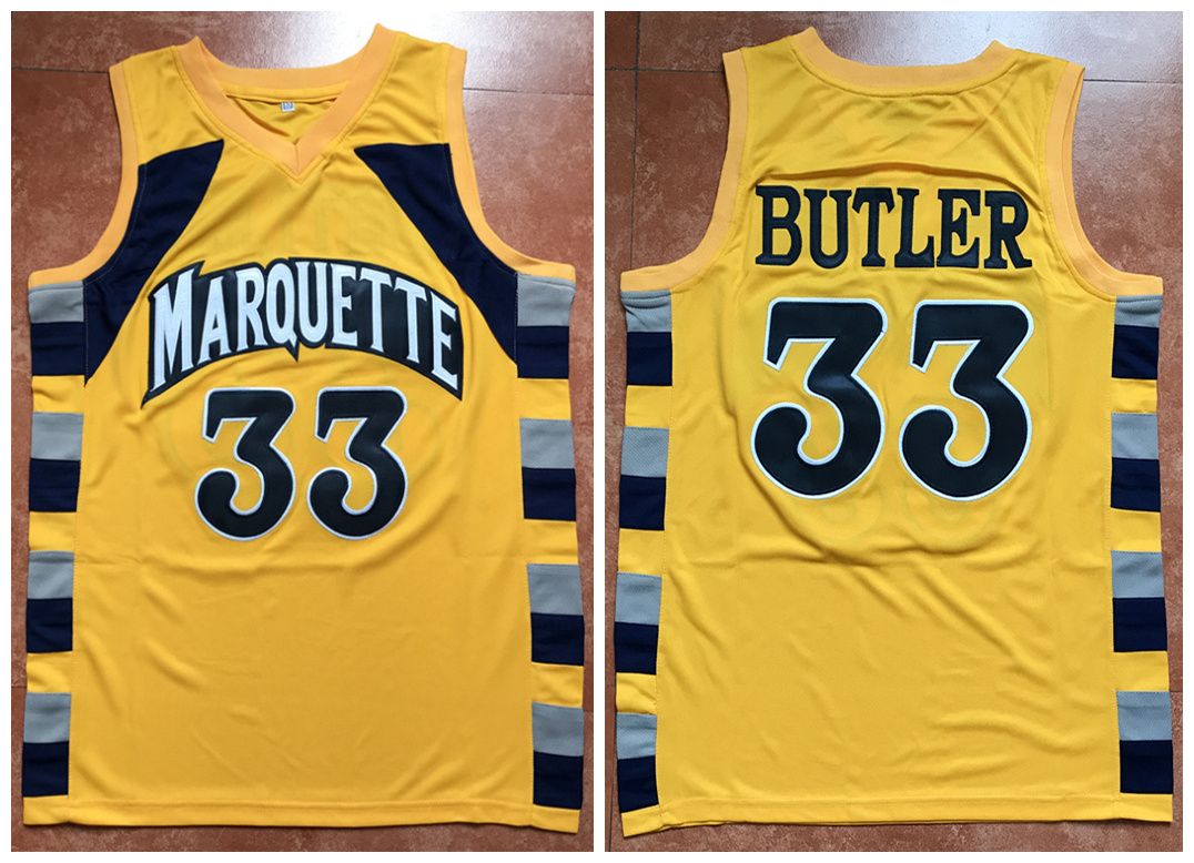 2020 33 Jimmy Butler Marquette Golden Eagles College Yellow Retro