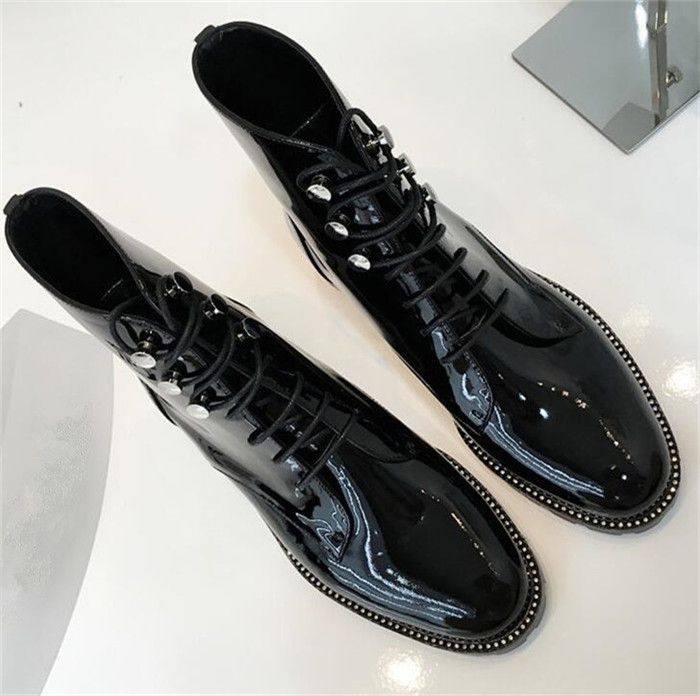 New Autumn Women Pointed Toe Fashion Lace Up Ankle Boots ...