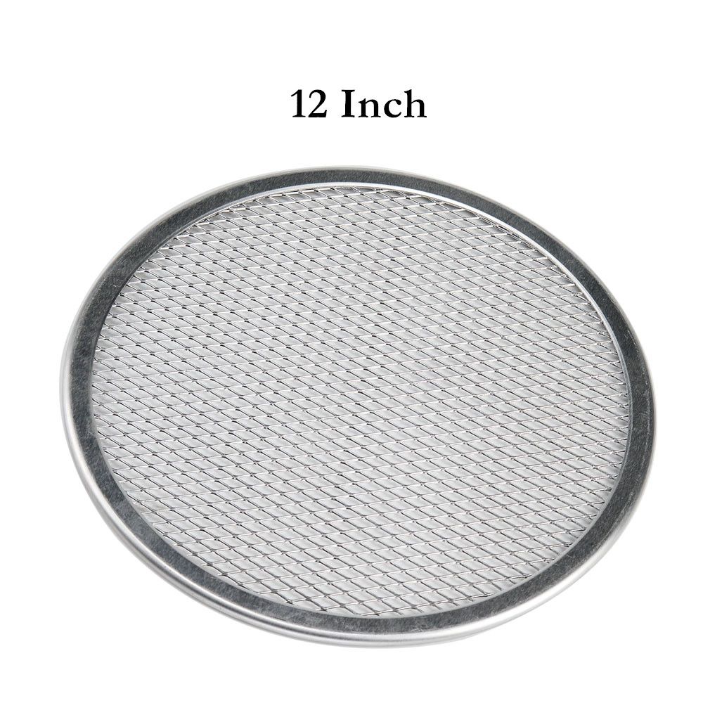 2019 12 Inch Baking Screen Aluminum Pizza Pan Round Chef Baking Dish ...