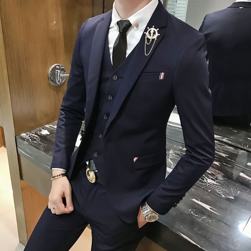 Acquista Completo Da Uomo Coreano Completo Da Abito Da Uomo Bel Vestito A Tre Pezzi A 159 16 Dal Southi Dhgate Com