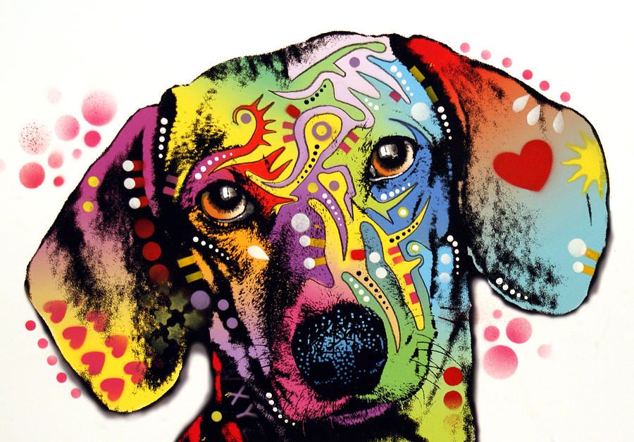 2019 YJ ART Dachshund Artwork Unframed Modern Canvas Wall Art For Home