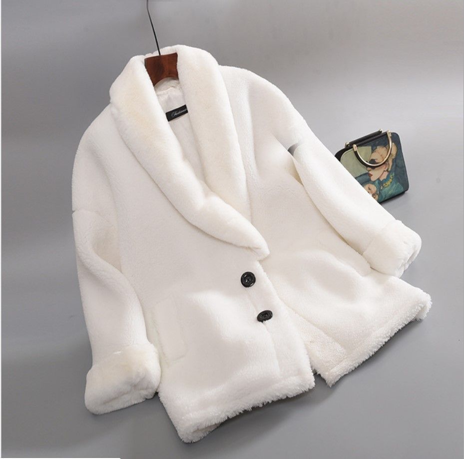 Hiver Fourrure Chaudes Fausse Veste Femmes V Manches Gtgyff Survêtement Pour De Longues Manteau Col À Manteaux Thermiques En CBodxer