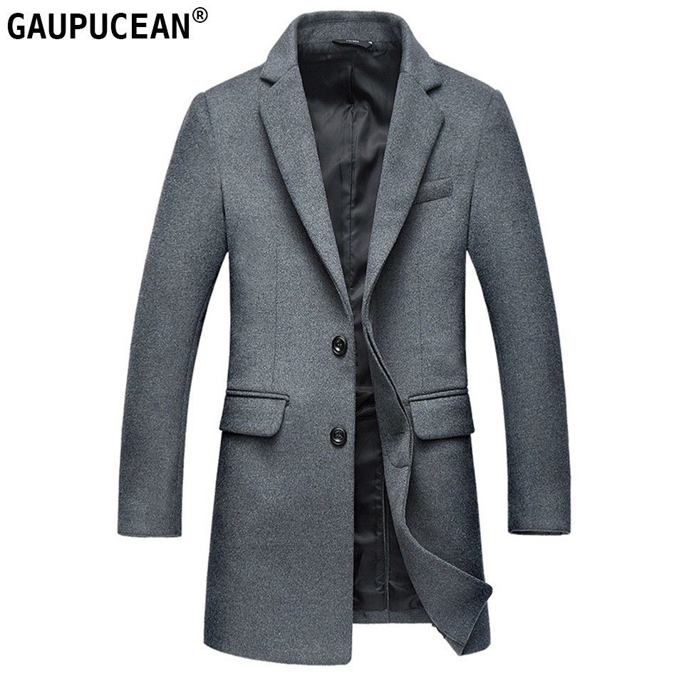 2020 Man Wool Jacket Long High Quality Formal Business Grey Single