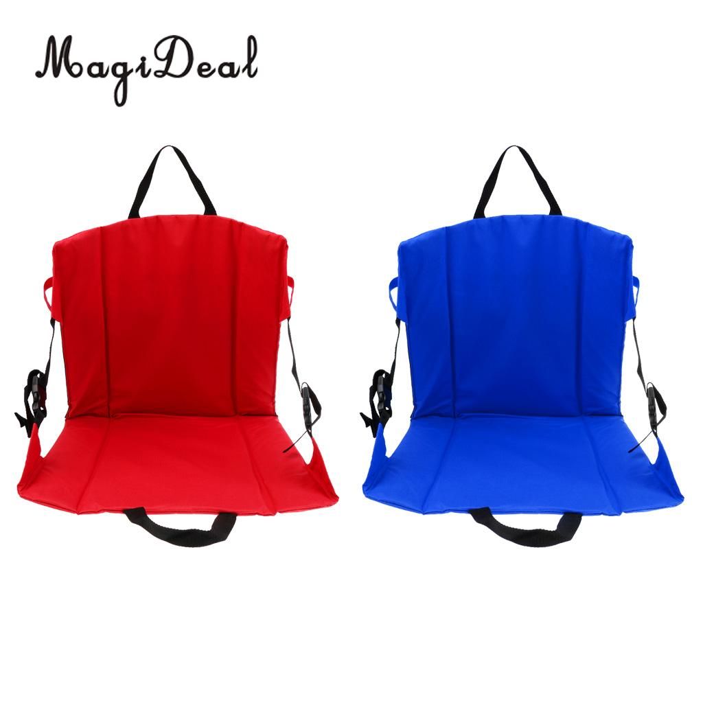Magideal Folding Padded Chair Seat Cushion For Stadium Bleacher Football Sports Red Blue Picnic Hiking Camping Beach Accessories