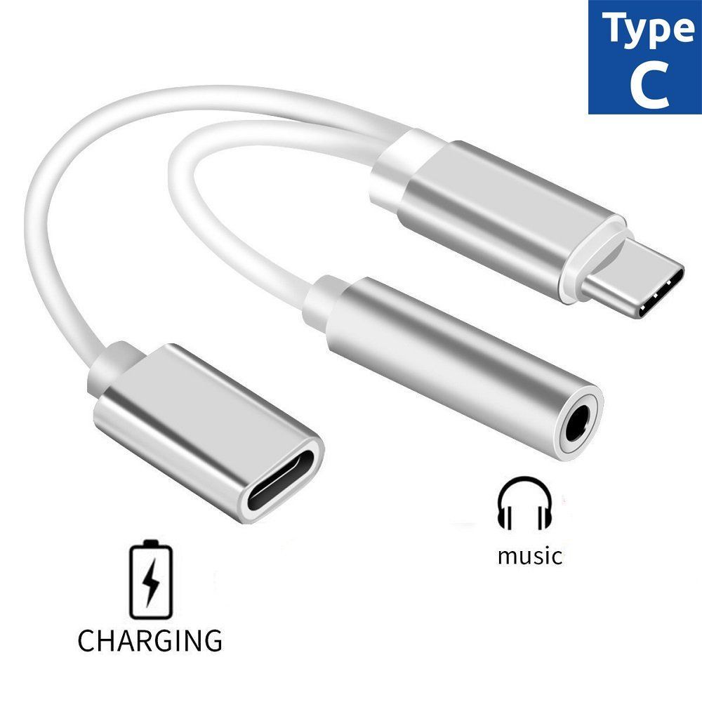 Acheter 2 En 1 Chargeur Et Audio Type C écouteur Casque Jack