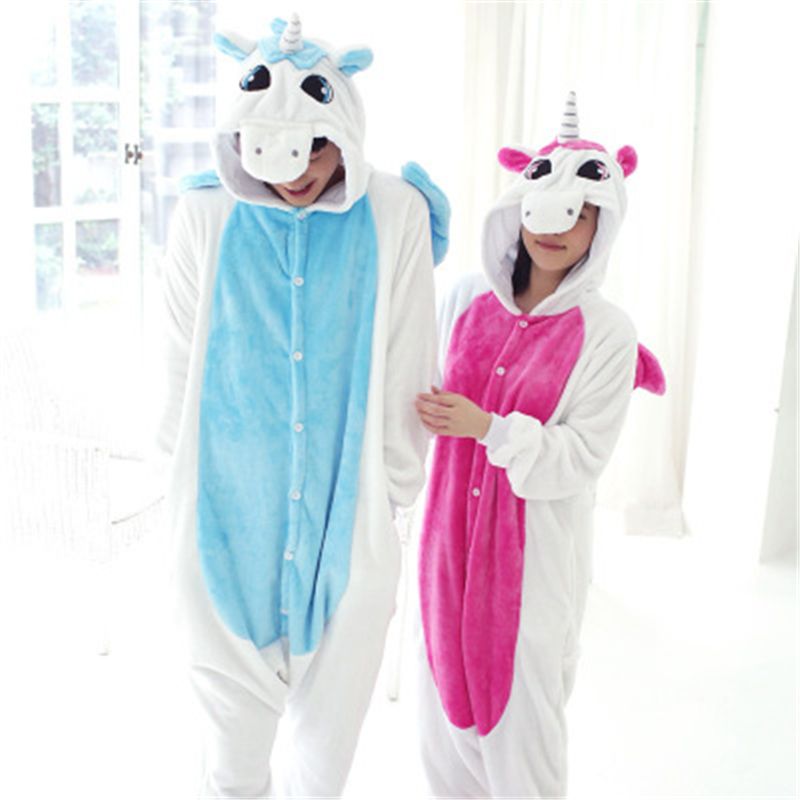 Dropshipping Hot Sale Flannel Couples Animal Pajamas One Piece