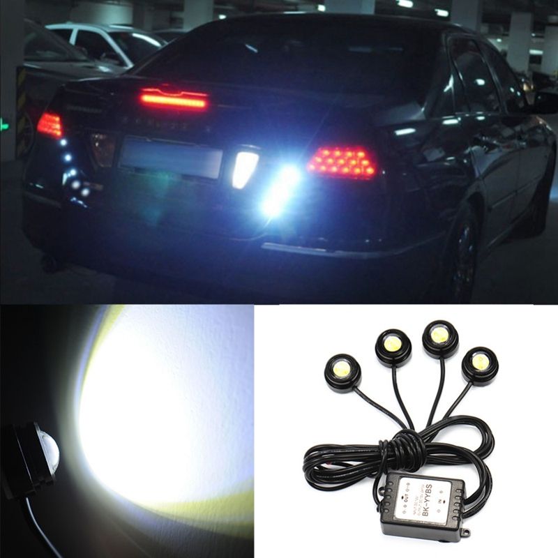 2021 12V 4in1 LED Car Eagle Eye Tail Light Emergency Strobe Lights DRL