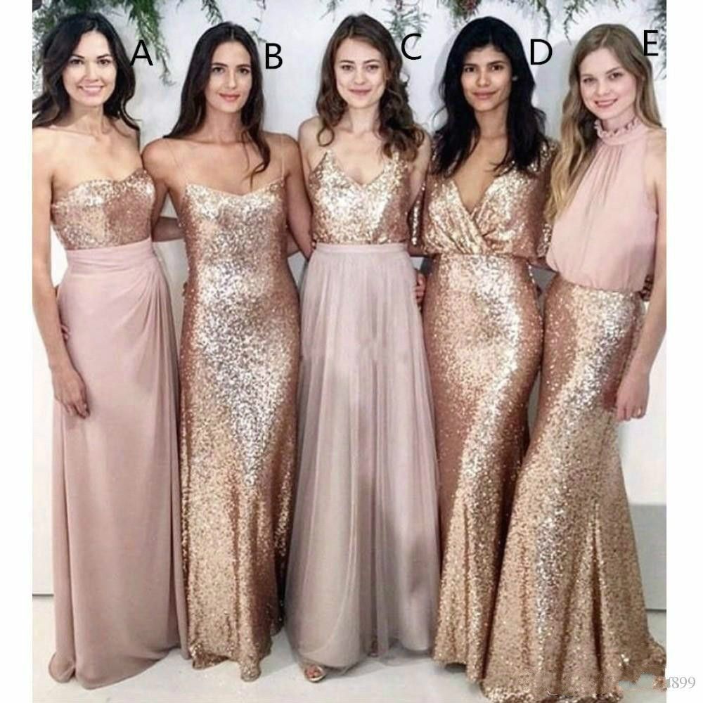 Mixed Styles 2019 Modest Beach Wedding Guest Dresses Bridesmaid