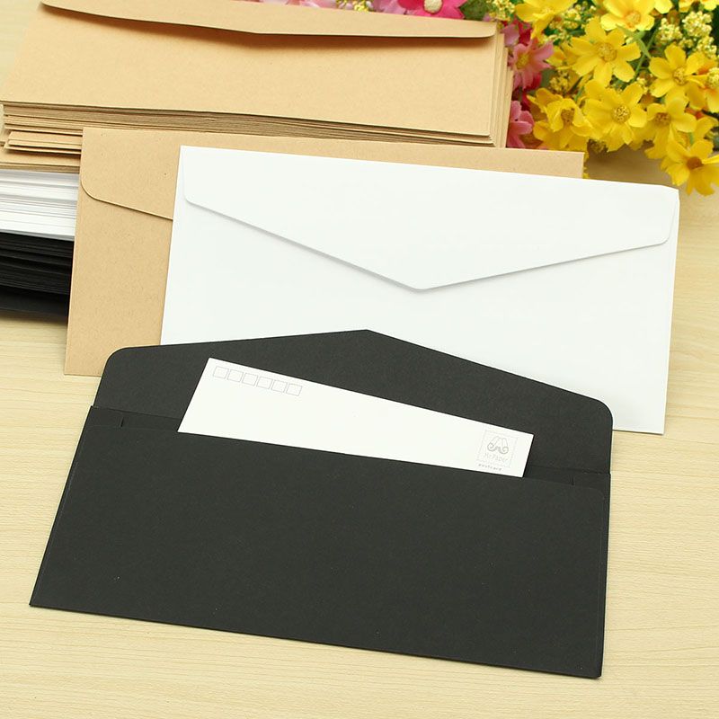 2019 Classical Solid White Kraft Blank Mini Paper Window Envelopes