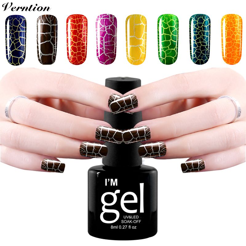 Verntion Hot Sale 8 Ml Crack Gel Nail Polish Charming Crackle