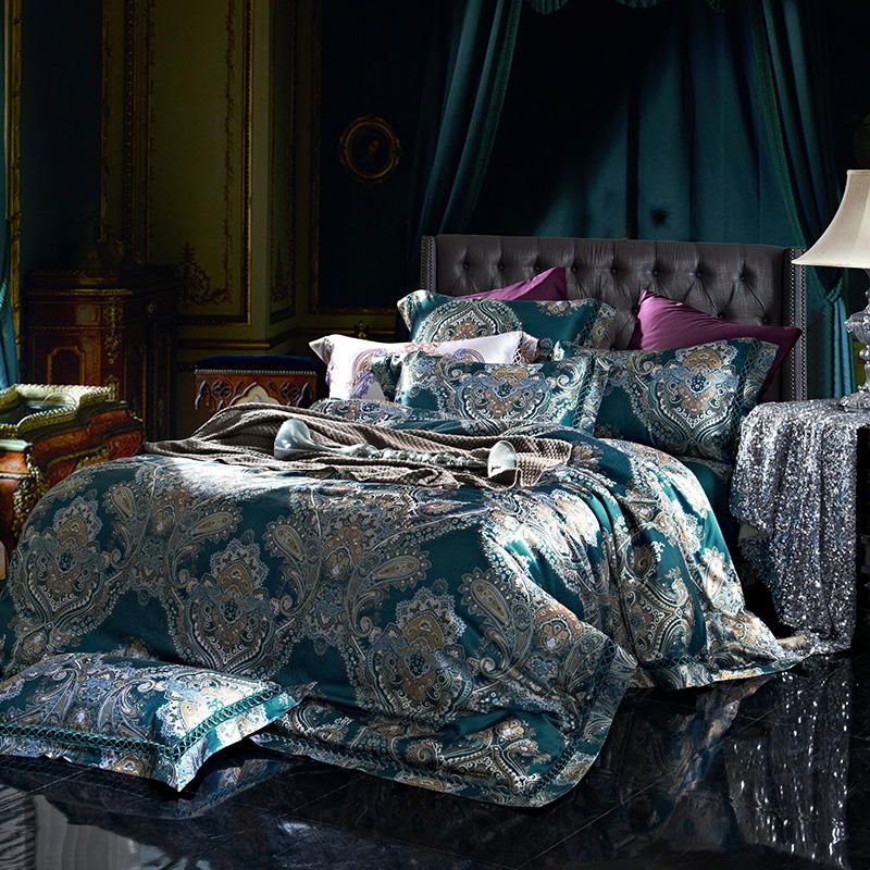 1000tc Luxury Bedding Set Queen Size Egypt Cotton Gold 1000tc Luxury Bedding Set Queen Size Egypt Cotton Gold Jacquard Bed Linen 100 Wedding Sheet Palace Sets White Duvet Covers