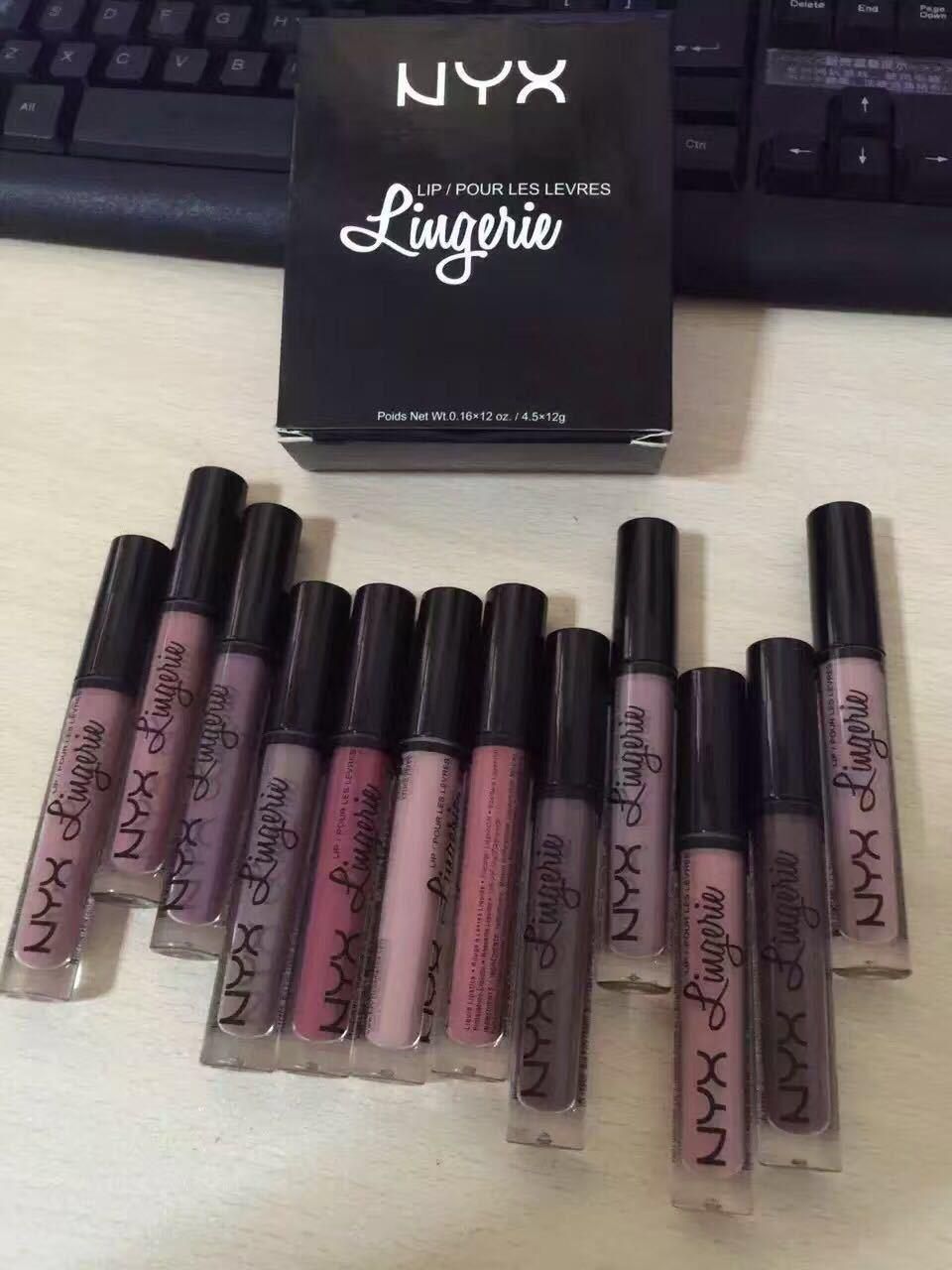 Nyx Lip Lingerie Liquide Matte Lip Cream Rouge à Lèvres 12 Couleurs Charme Longue Durée Marque Maquillage Rouge à Lèvres Brillant à Lèvres Livraison