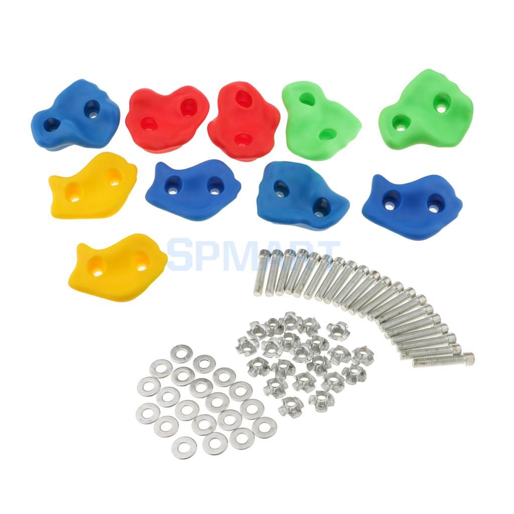 10 Pieces Rock Climbing Wall Stones Hand Feet Holds Grip Kits Small Size