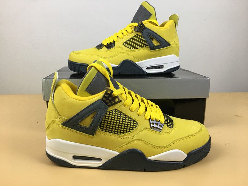 Wholesale New 4 IV Lightning Yellow Men Basketball Shoes Black Trainers Sports Sneakers Outdoor ...