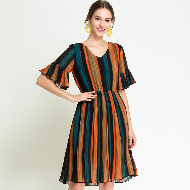 vertical striped dress plus size