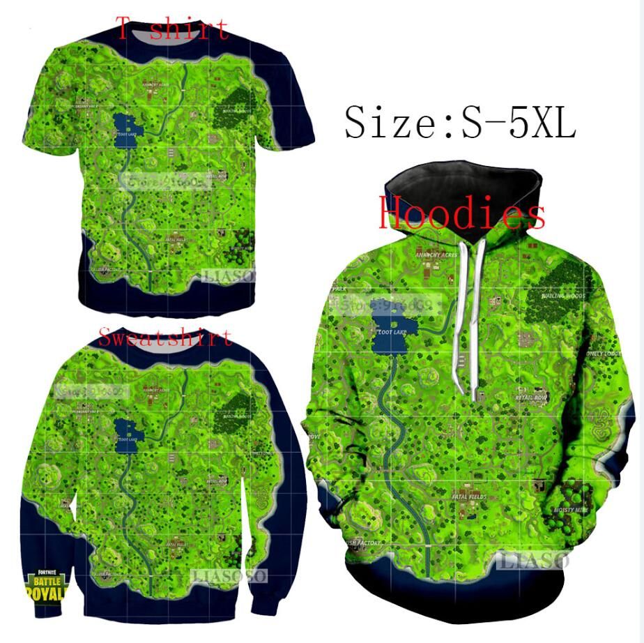 New Popular Anime Game Fortnite Battle Royale Map Kawaii Tees Cool - new popular anime game fortnite battle royale map kawaii tees cool 3d print t shirt hoodie sweatshirt pullover unisex good quality tops canada 2019 from