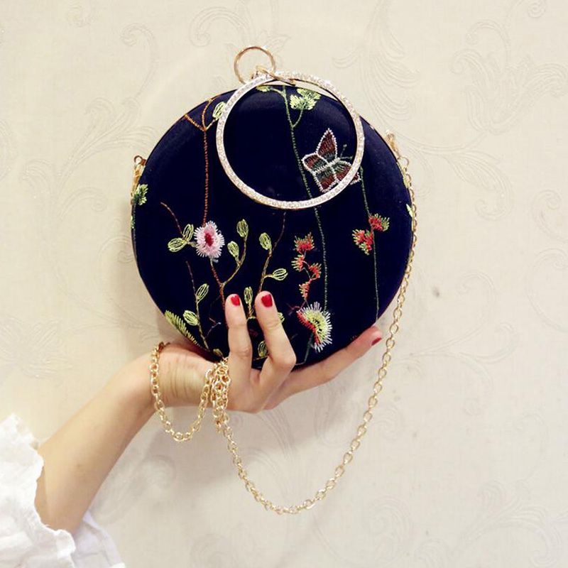 round clutch bag