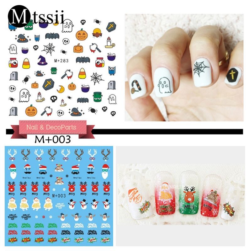 Christmas Nail Art Glittery Snowman Merry Christmas Tree Ribbon Nail Water Decals Water Slides