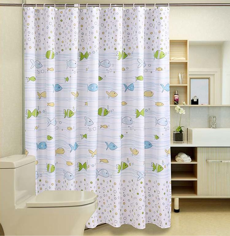 2018 Best Ing Fish Prints Bath Shower Curtain With Rings 180 Peva Shower Curtain Material Feature Eco Friendly Reach Standard Size 180 180cm Custom Available Packaging Poly Bag With Color