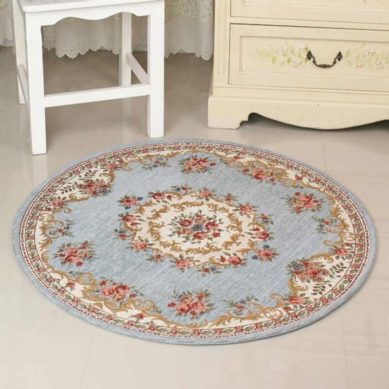 120x120cm Bath Mat Large Bathroom Rugs Retro Flower Garden Anti