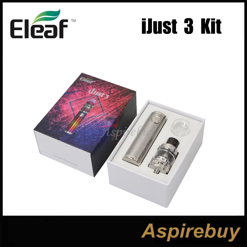 100% оригинал Eleaf ijust 3 Kit iJust 3 Максимальная выходная мощность 80 Вт Батарея с атомайзером ELLO Duro с HW N / W катушками Питание от внутренней батареи 3000 мАч