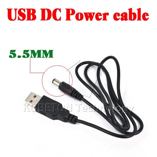 Macho de 5 piezas en un USB 2.0 5.5mm a 2.1mm Cable Cargador de Alimentación DC Conector Jack