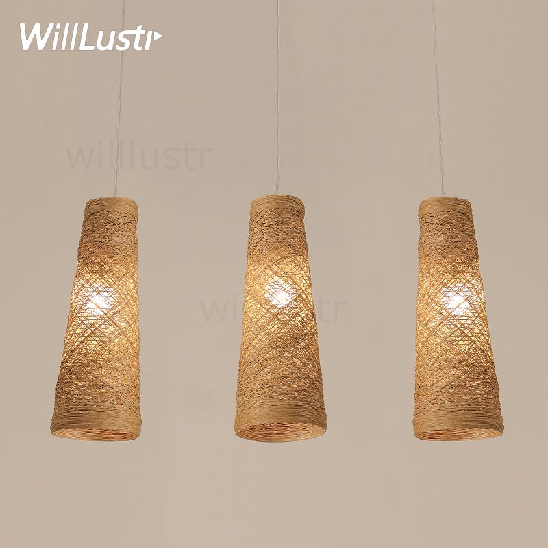 Natural Handmade Wicker Pendant Lamp Home Bedroom Hotel Dinning Room Natural Handmade Wicker Pendant Lamp Home Bedroom Hotel Dinning Room Restaurant Hand Knitted Suspension Hanging Light Plug In Lamps
