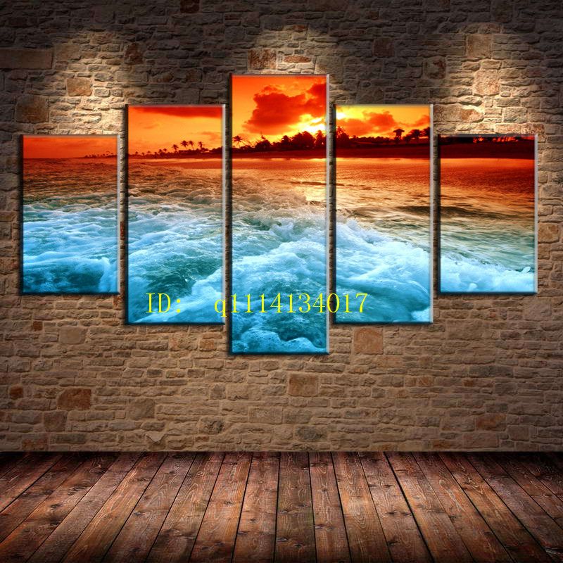 sunset beach canvas prints wall art oil painting home decor