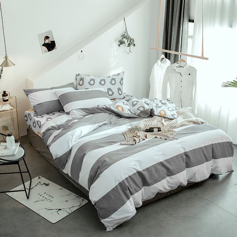 Grey White Stripe Bedding Grey Stripe Duvet Cover Set Bielizna