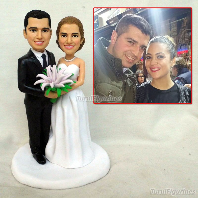 Personalised Clay Wedding Cake Topper Gay Wedding Clay Figurine Cake