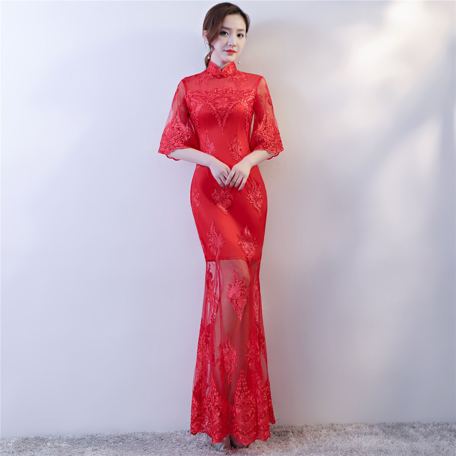 long sleeve chinese dress