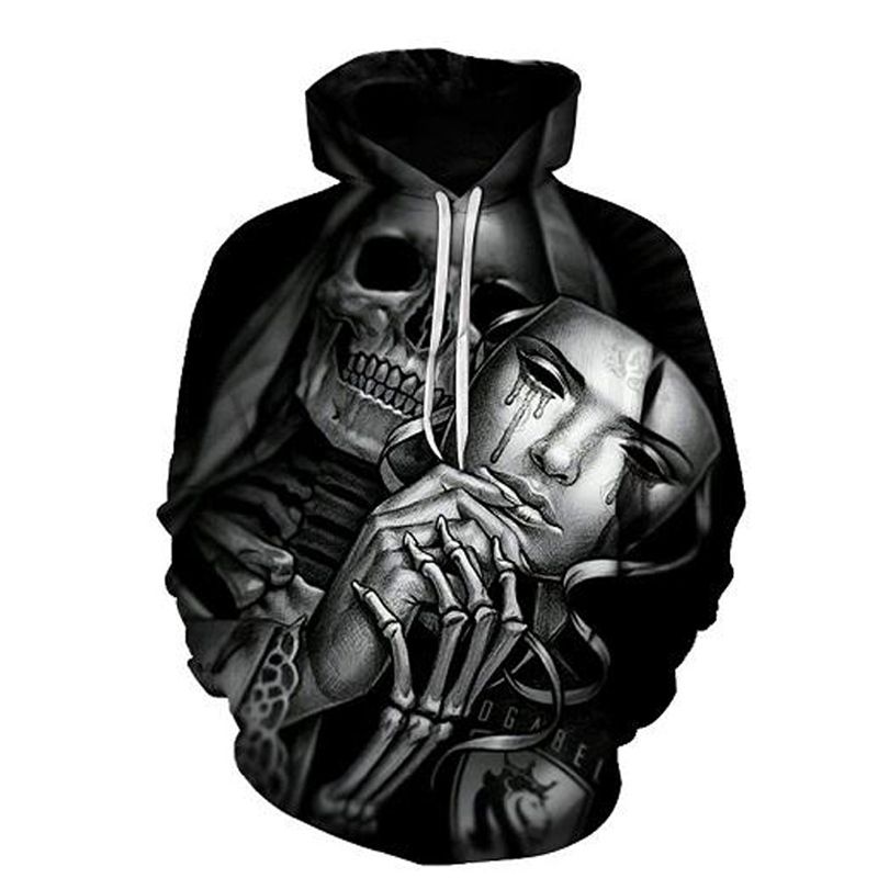 Skull 3D Printed Mens Womens Hoodie Sweatshirt Pullover Jumper Hooded Coat Tops